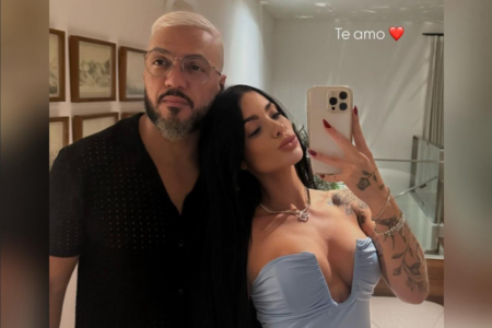 Cantor Belo e a namorada Rayane Figliuzzi (Foto: Reprodução)