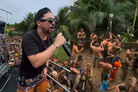 Xand Avião publica vídeo de show na lama durante a Festa do Mastro em Capela (SE)