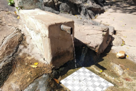 Água que brota em unidade de conservação que fica no distrito de Águas de São João (Foto: Reprodução)