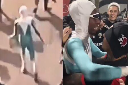 Gelado de 'Os Incríveis' derruba PM durante soltura de Poze do Rodo e depois conhece o cantor; vídeo Saída do MC da prisão Oruam