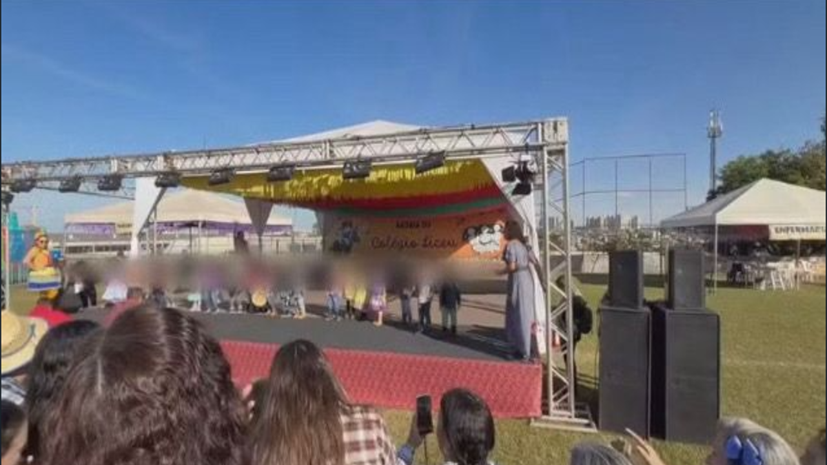 Pai agrediu criança durante apresentação de festa junina (Foto: Reprodução)