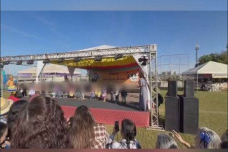 Pai agrediu criança durante apresentação de festa junina (Foto: Reprodução)