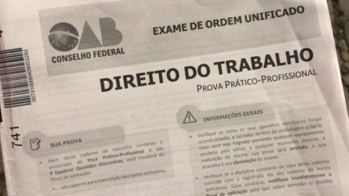 Gabarito definitivo da OAB considera duas peças em questão polêmica e reprovação é de 75,7%, diz candidata