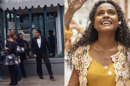 Garota do Momento: Menino encontra elenco e grava vídeo pra mãe Criança estava indo para escola: "Tô atrasado"