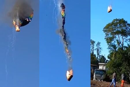 Piloto de balão que caiu em SC diz que extintor de incêndio falhou
