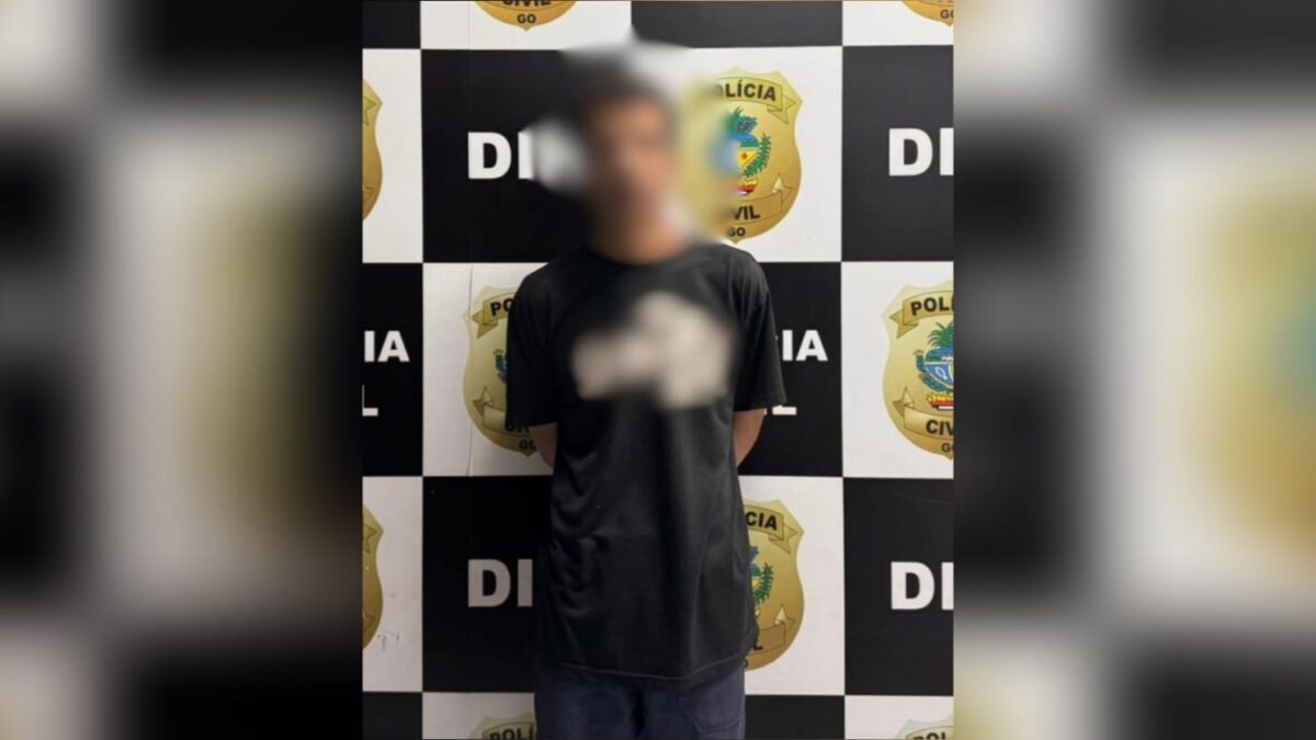 Imagem borrada do suspeito preso