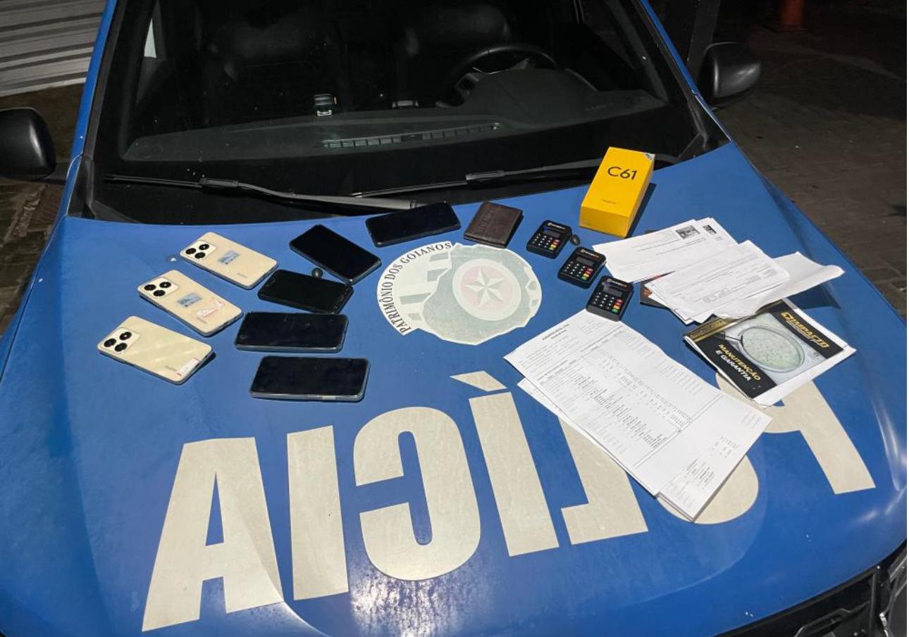 Imagem dos objetos apreendidos