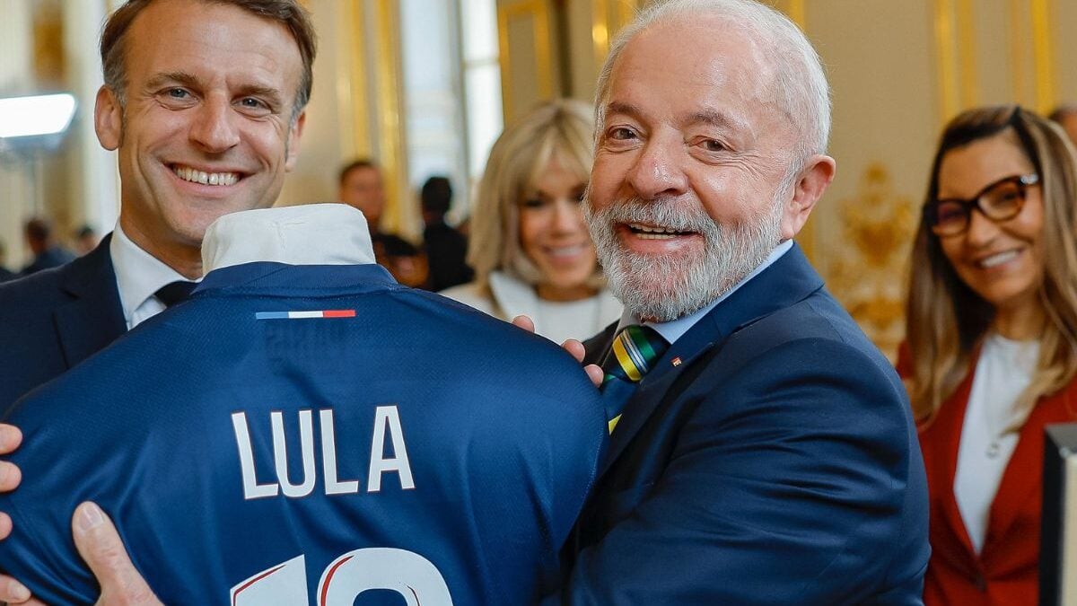 Lula e o presidente da França, Emmanuel Macron (Foto: Palácio do Planalto)