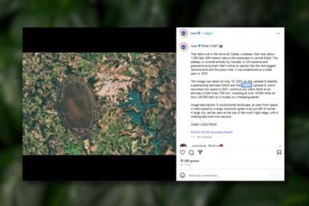 Nasa publica foto do Parque Estadual da Serra de Caldas Novas (Foto: Reprodução)