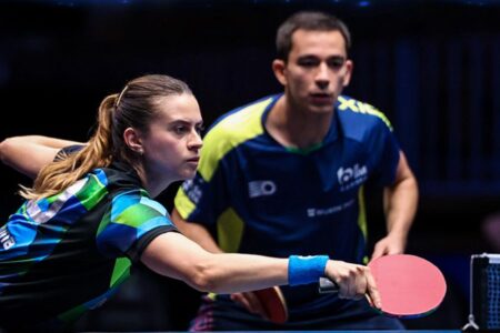 Hugo Calderano e Bruna conquista medalha de Prata nas duplas