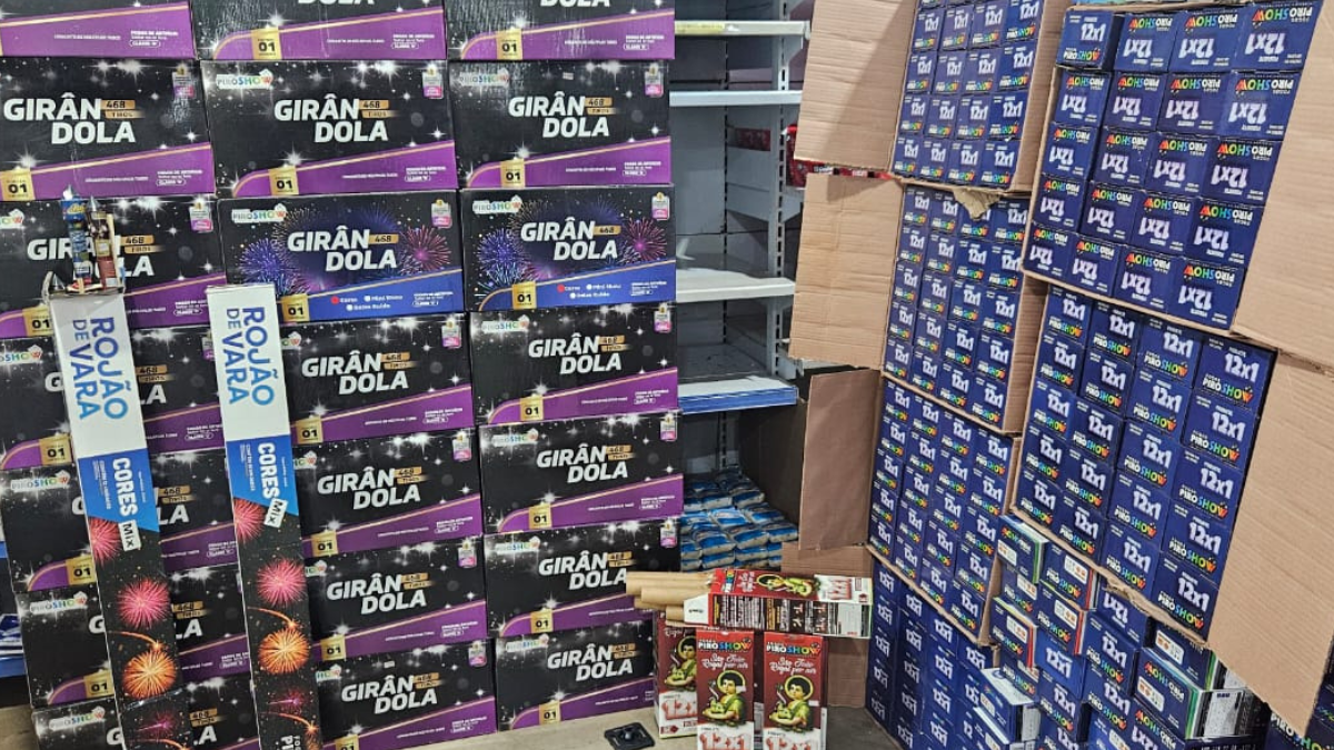 Fogos de artifício apreendidos (Foto: Divulgação)