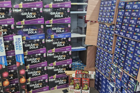 Fogos de artifício apreendidos (Foto: Divulgação)