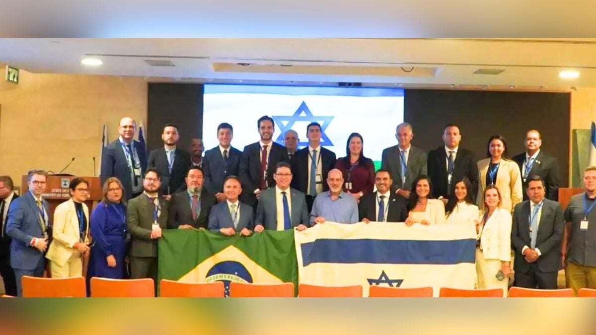 Parte da comitiva brasileira em Israel (Foto: Reprodução)