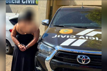Mulher presa por assassinato e ocultação de cadáver (Foto: Divulgação/PCGO)