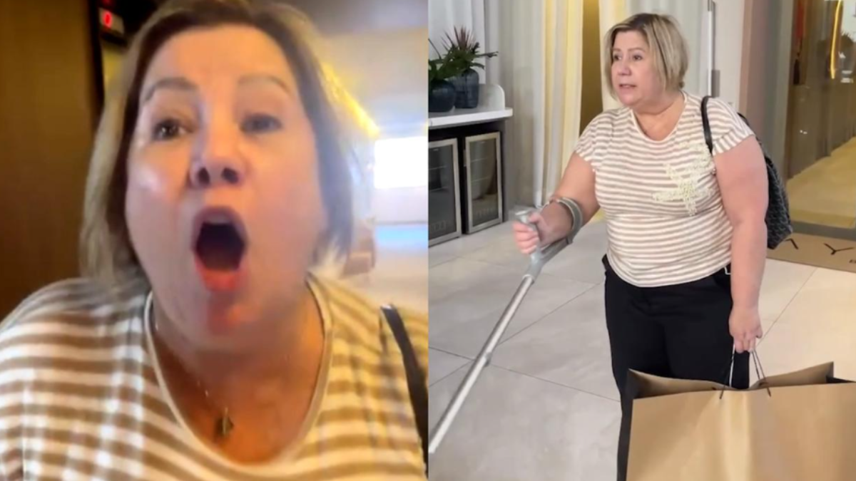 A jornalista Adriana Catarina Ramos de Oliveira Mulher presa por homofobia em shopping de SP faz novo ataque: "boiola depilada"; vídeo