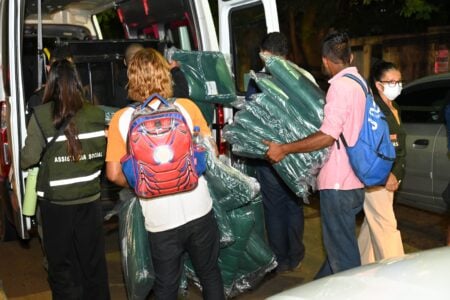 Imagens da ação social no bairro de Campinas