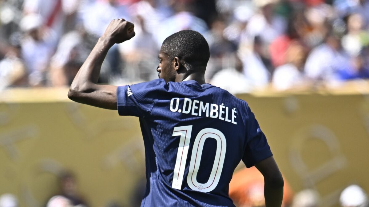 Dembelé, autor de um dos gols do Paris Saint Germain contra o Real Madrid