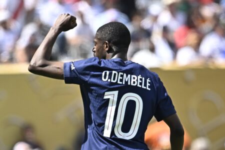 Dembelé, autor de um dos gols do Paris Saint Germain contra o Real Madrid