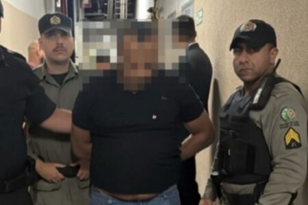 Momento em que o homem foi preso