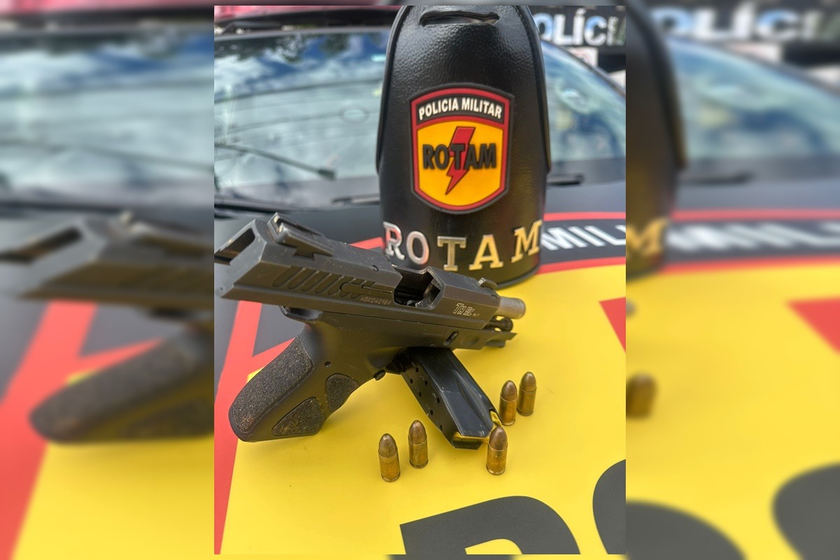 Imagem da arma usada pelo suspeito