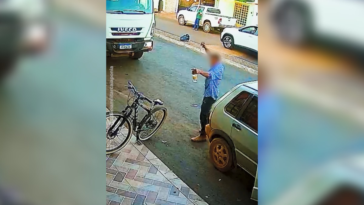 Homem ameaça criança e moradores com faca no meio da rua, em Caiapônia 1 Homem ameaça criança e moradores com faca no meio da rua, em Caiapônia