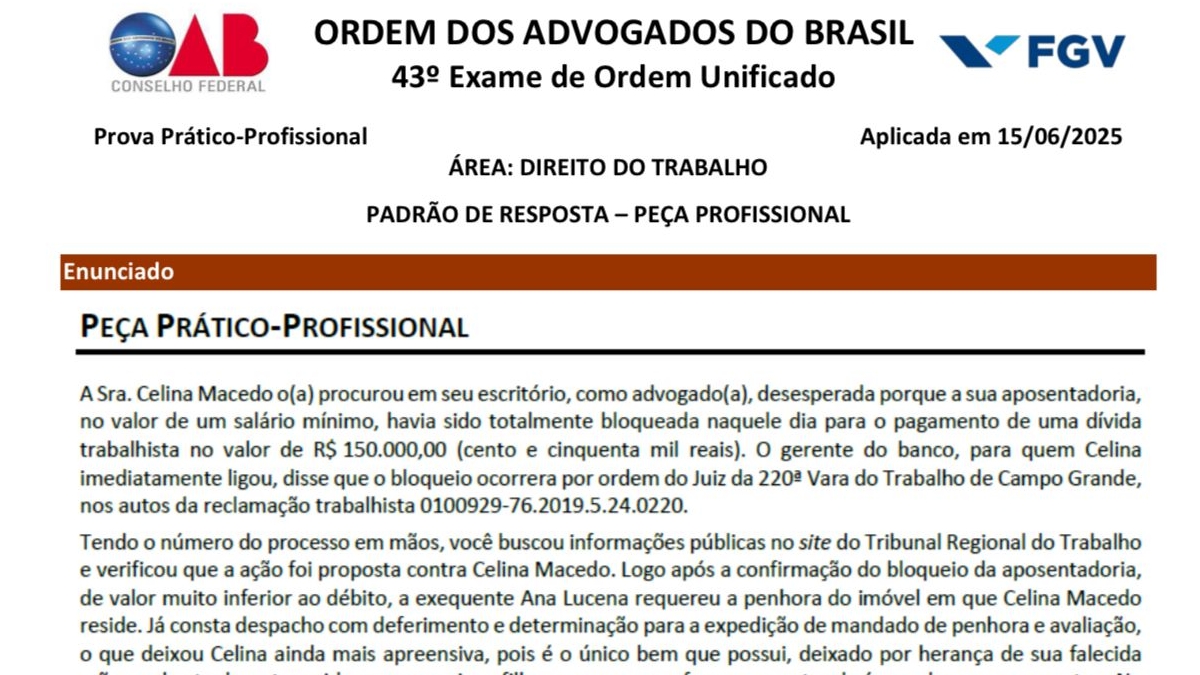 Justiça manda OAB considerar mais uma resposta para questão polêmica do exame de Ordem