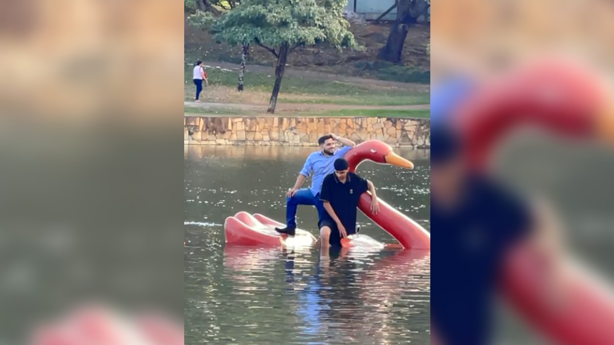 Goiânia: pedalinho afunda no Lago das Rosas e ocupantes precisam de resgate
