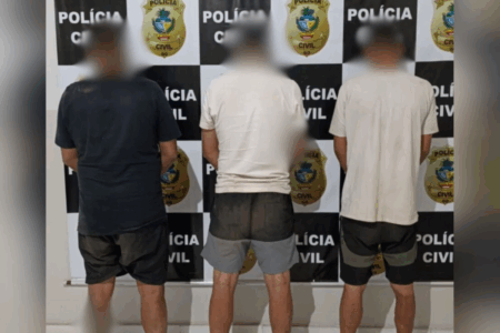 Suspeitos de furto de módulos de caminhões (Foto: Reprodução)