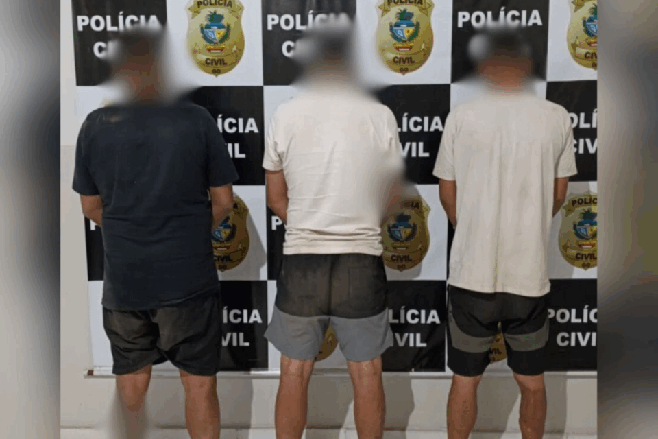 Suspeitos de furto de módulos de caminhões (Foto: Reprodução)
