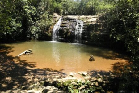 Post da Nasa com foto aérea da Serra de Caldas Novas (Foto: Divulgação)
