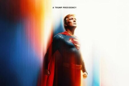 Trump como Superman: violação de direitos autorais (Foto: Casa Branca/X)