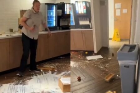 Funcionária é demitida após montar café da manhã e quebra tudo em hotel; vídeo ela havia acabado de concluir o turno da noite
