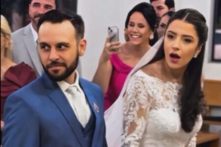 Cleber e Cauan fazem aparição surpresa em cerimônia de casamento (Foto: Reprodução)