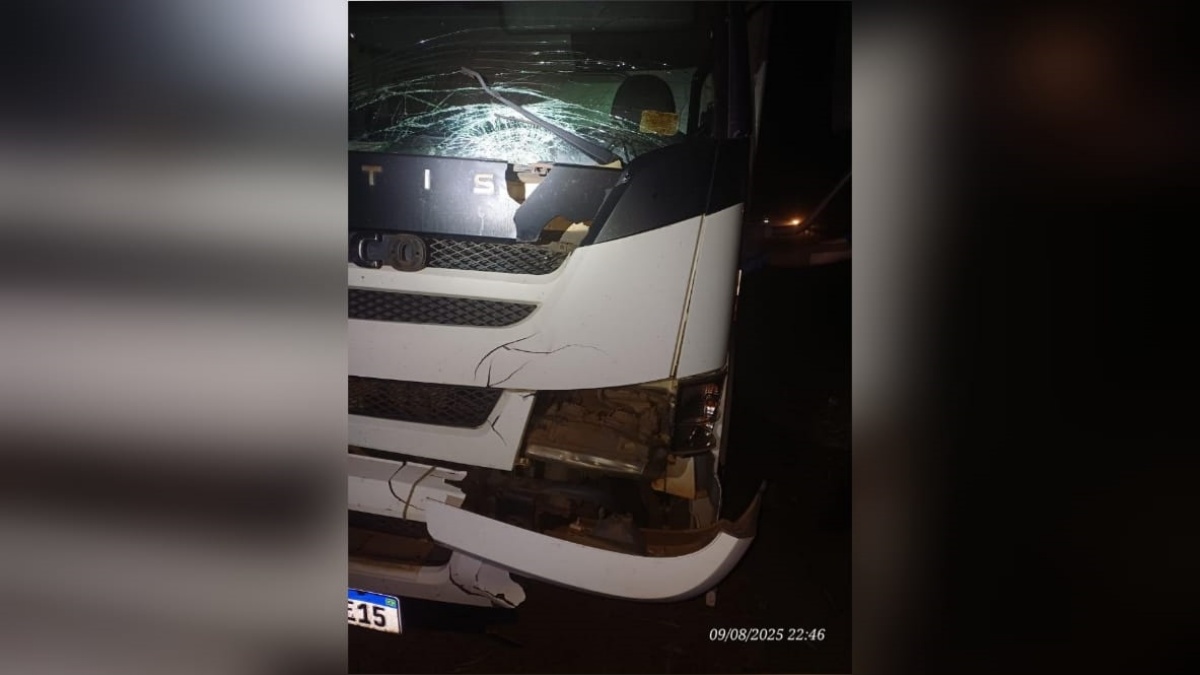 Imagem do caminhão que atingiu a vítima