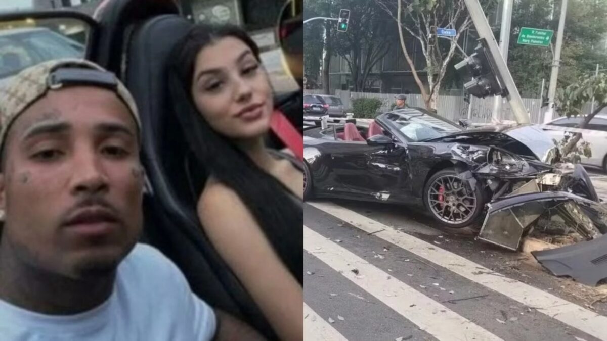 Gato Preto é preso após bater Porsche e fugir do local do acidente Bia Miranda também estava no carro no momento da colisão