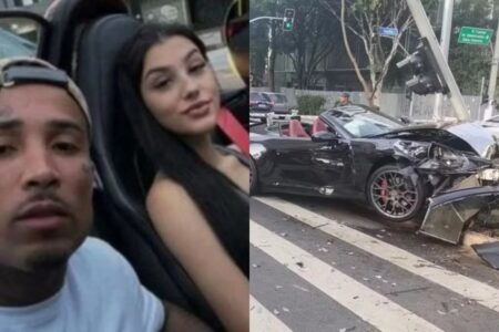Gato Preto é preso após bater Porsche e fugir do local do acidente Bia Miranda também estava no carro no momento da colisão