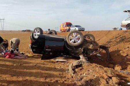 Quatro pessoas ficam feridas após veículo capotar na GO-139, em Piracanjuba