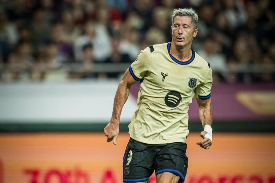 Lewandowski em jogo pelo Barcelona