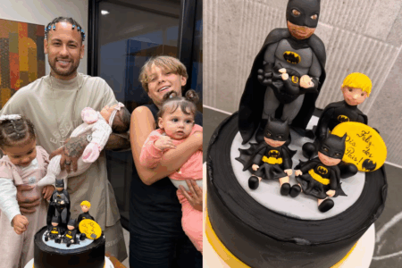 Bruna Biancardi celebra Dia dos Pais com Neymar e os quatro filhos e se declara: 'Me enche de orgulho'
