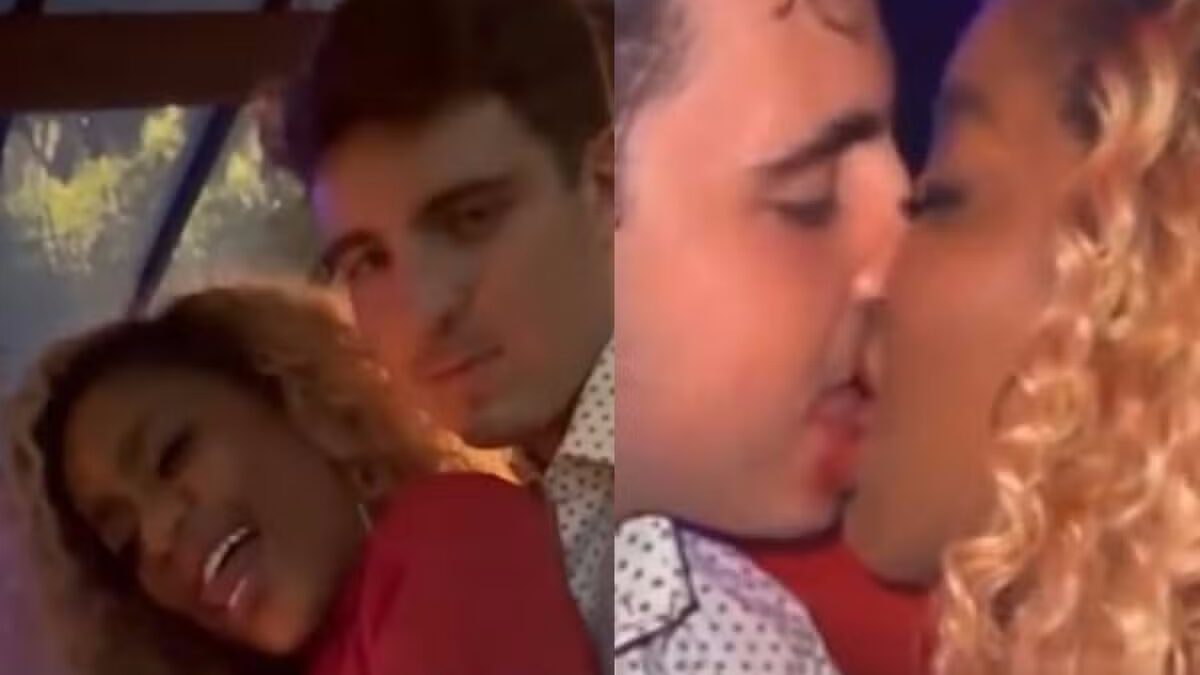 Cariúcha e filho de Gugu Liberato são vistos aos beijos em festa