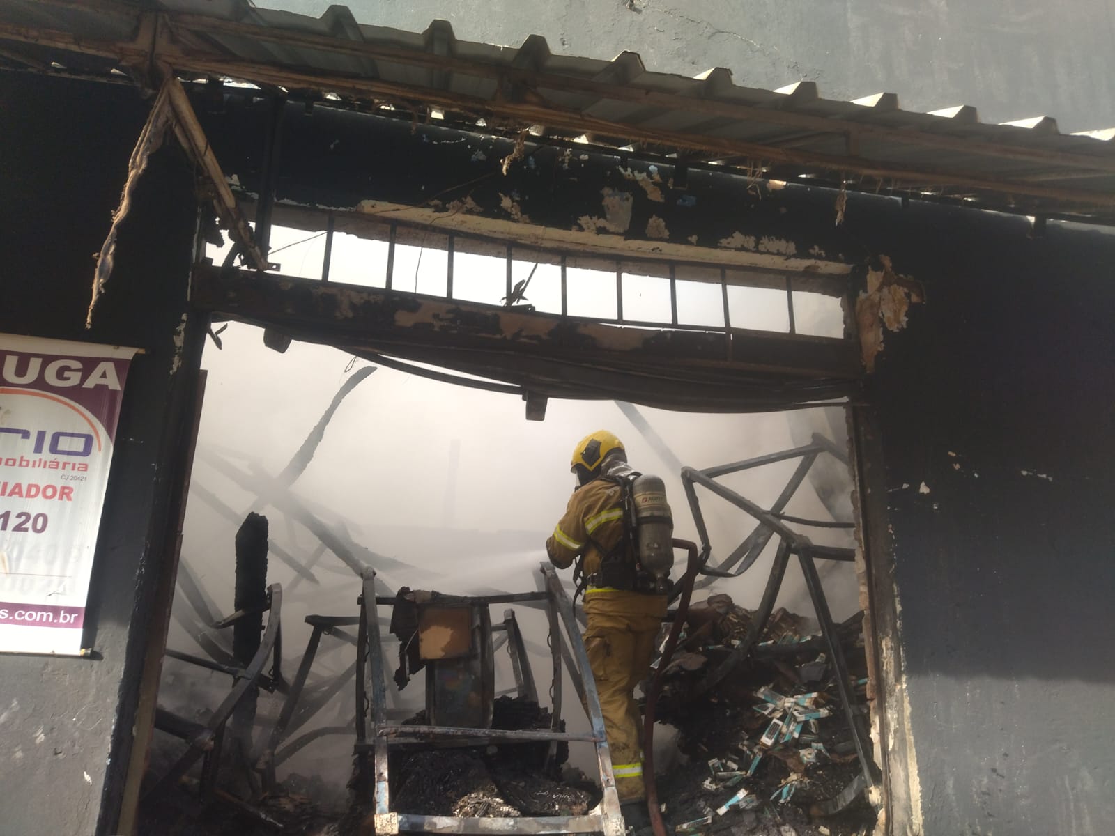 Imagem do local do incêndio