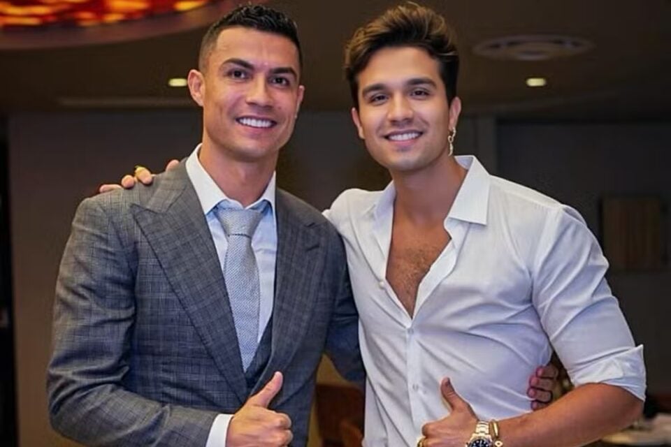 Cristiano Ronaldo ao lado de Luan Santana