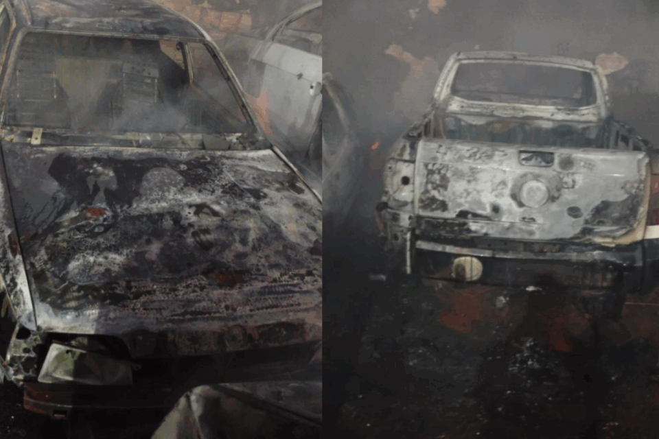 Imagem dos veículos atingidos