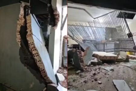 Homem destrói cartório com retroescavadeira por demora em divórcio Caso é tratado pela polícia como dano, ameaça e vias de fato vídeo