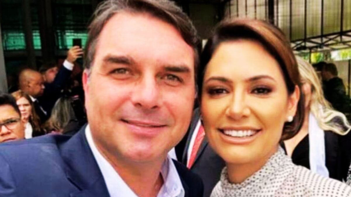 Flávio e Michelle Bolsonaro (Foto: Reprodução)