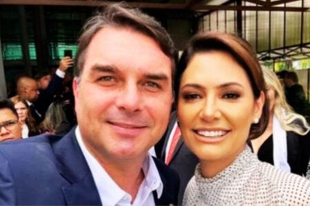 Flávio e Michelle Bolsonaro (Foto: Reprodução)