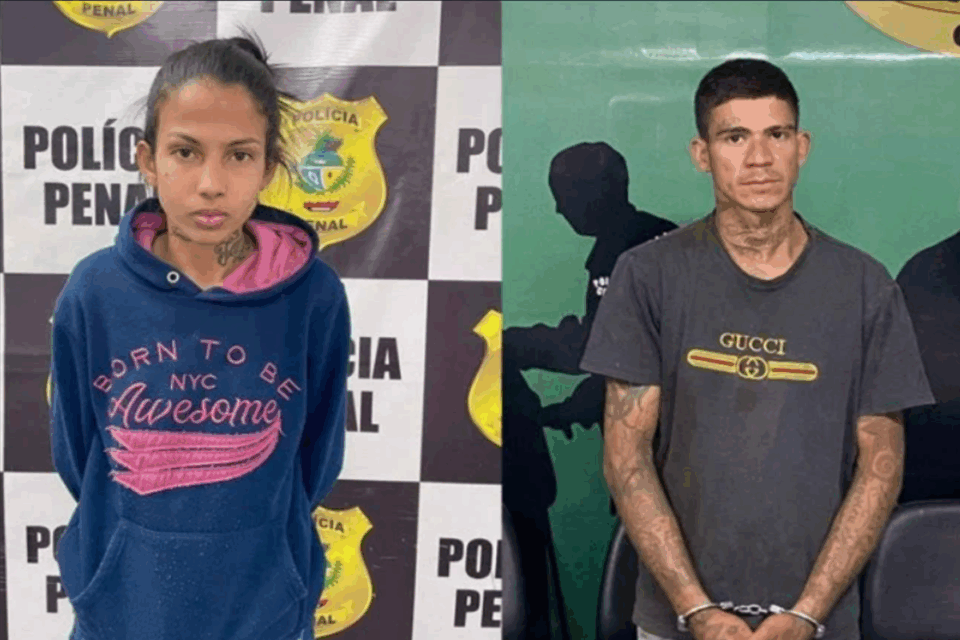 Casal preso suspeito de extorquir idosos (Foto: Reprodução)