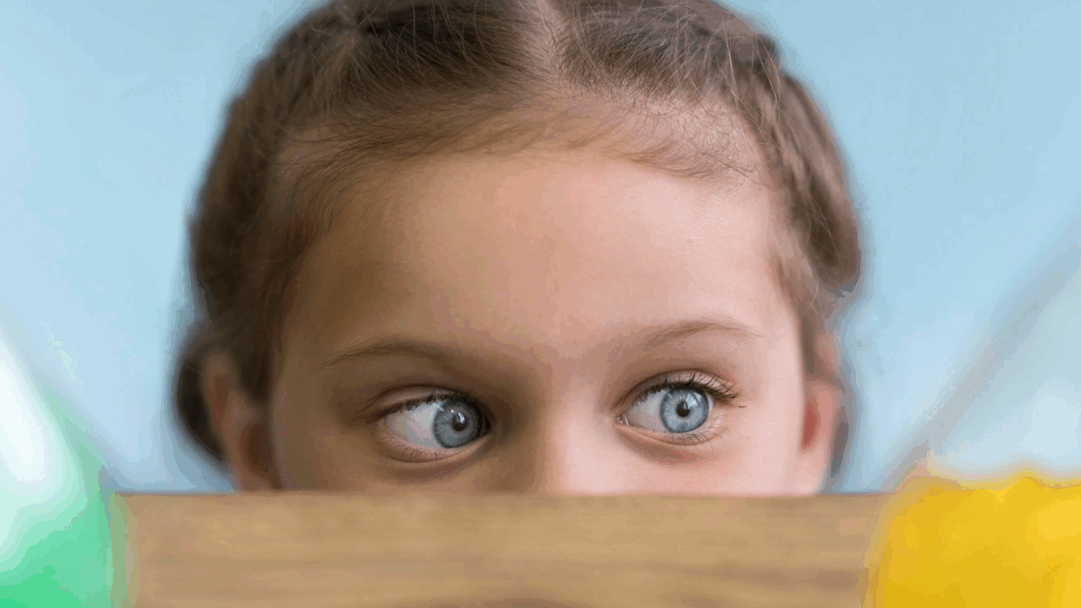 Imagem dos olhos de uma criança