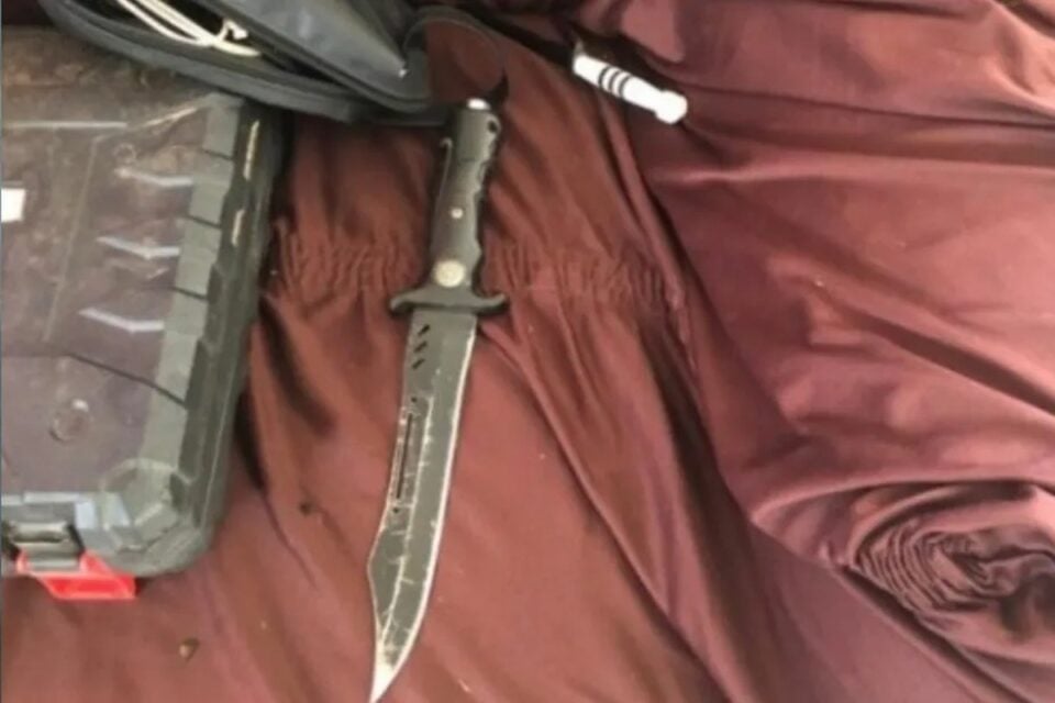 Imagem da faca apreendida