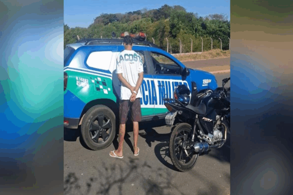 Jovem flagrado realizando manobra conhecida como 'grau' (Foto: Divulgação)